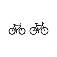 Two simple black bicycle silhouettes on a white background vector