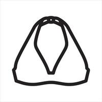 Simple outline of a bikini top with straps and a plunging neckline vector
