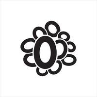 Abstract black o shape cluster forming a circular pattern vector