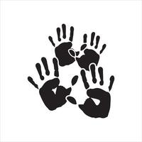 Collection of spooky grasping hands in various styles and poses vector