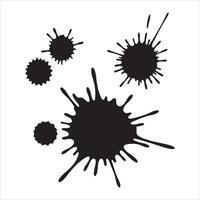Collection of black splatters and drops on a white background vector