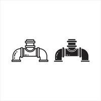 Plumbing pipe fitting with elbow and tee connection in two styles vector