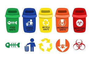 garbage waste bin sorting concept vector