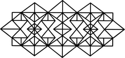 Geometric Line Art Minimalist Monochrome Illustration vector