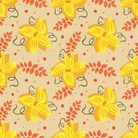 Yellow flowers pattern design vector