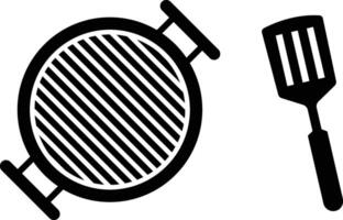 Grill flat Barbecue icon, Grill fork, illustration isolated on transparent background. vector