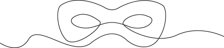 Continuous one line unbroken mask, continuous line of carnival mask. illustration. vector