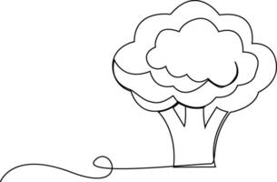 Continuous one line drawing of broccoli. One line drawing illustration of whole healthy organic green broccoli. fresh vegetable concept continuous line art. Editable outline, Fresh Broccoli. vector