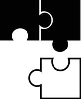 square jigsaw puzzle with black and white pieces together, Finding the Missing Piece, Unlocking Puzzle Connections for Complete Solutions vector