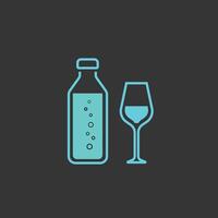 Flat bottle web app icon on dark grey background, Illustration vector
