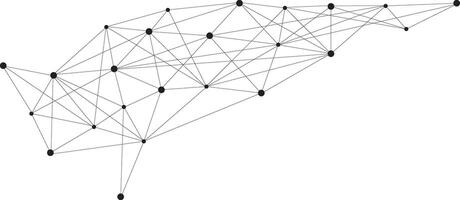 Plexus futuristic technology network connection isolated on transparent background vector