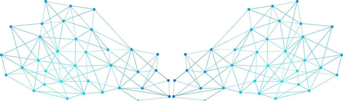 Abstract blue digital connection structure plexus futuristic technology. Triangle polygon data network background vector