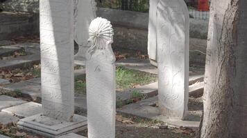 turkey istanbul 17 june 2025. Exploring ancient tombstones in a historic cemetery video