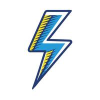 A lightning bolt strikes with energy isolated on white background vector