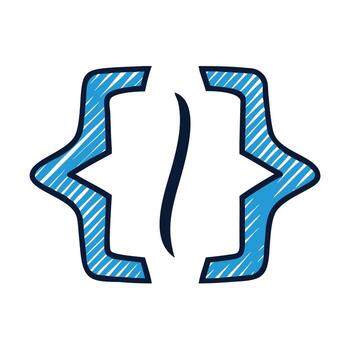 azul código soportes representar programación aislado en blanco antecedentes vector