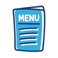 A blue menu isolated on white background displays a list of options vector