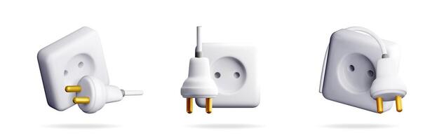Electrical power plugs and sockets vector