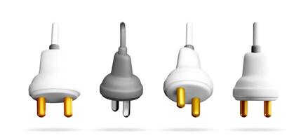 Various electrical plug designs vector