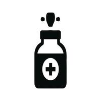 Medicine bottle with cross symbol isolated on white background vector