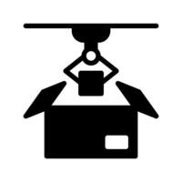 Automated Dispatch. Packaging with Precision icon vector