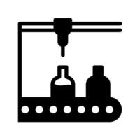 Automated Bottling. Precision Liquid Filling icon vector