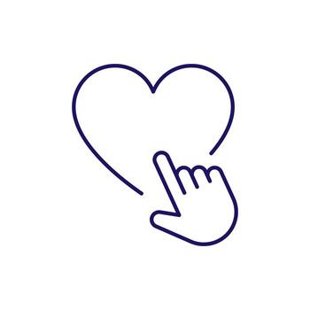 cursor por corazón contorno lineal imagen para gráfico y web diseño, aplicaciones, anuncios, varios tarjetas vector