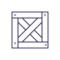 Wooden Box Minimalistic Thin Icon for Web and Graphic Design, Apps, Banners, Social Network and Cards vector