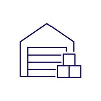 Boxes by Warehouse Outline Sign for Graphic and Web Design, Apps, Adverts, Various Cards vector
