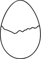 Egg line art silhouette isolated on white background vector