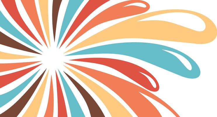 Decorative swirl burst graphic in warm vintage tones
