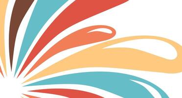 Retro style curved shape composition abstract burst vector