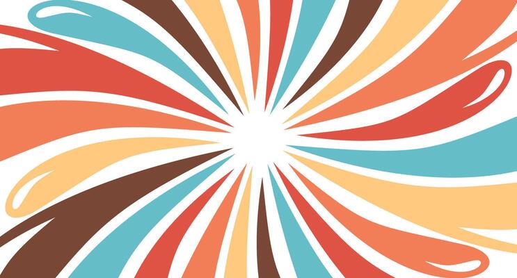 Abstract radial explosion shape with retro colors illustration