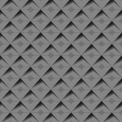 Seamless dark geometric diamond pattern with 3D effect. Ideal for modern, industrial, or tech-themed backgrounds and surfaces.