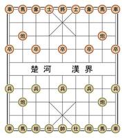 Traditional Chinese board with pieces in initial setup. Red and green sides ready to play. High-resolution game diagram. vector