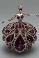 Ballerina brooch adorned with colorful gems and intricate designs showcasing elegance and artistry, perfect for jewelry lovers and collectors who appreciate fine craftsmanship in accessories photo
