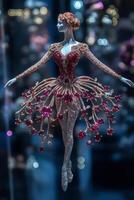 Elegant ballerina brooch adorned with vibrant gems showcasing mesmerizing details and craftsmanship, perfect for jewelry enthusiasts seeking exquisite collectibles photo