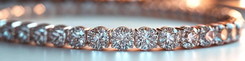 Elegant banner diamond bracelet showcasing a stunning array of shimmering jewels in a graceful arrangement, perfect for special occasions, enhancing beauty and sophistication photo