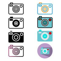 Set Camera Icon. Editable Stroke Icon Collection. Can be used for websites and mobile apps. vector