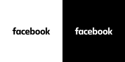 Facebook Typography Black and White Logo Icon, FB App, Editable Premium Social Media Design for Digital Download vector