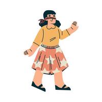 Playful Little Girl with Blindfolds Playing Hide and Seek Game Enjoying Summer Illustration vector