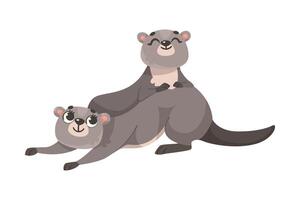Muskrat Polar Animal and Cold Arctic Fauna Illustration vector
