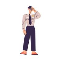 Policeman Character in Uniform with Tie Greeting with Salute Gesture Illustration vector