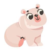 Bear Cub Polar Animal and Cold Arctic Fauna Illustration vector