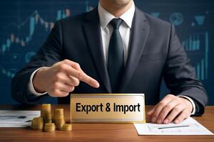 Import and export business concept photo