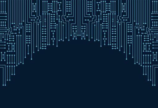 Digital Circuit Board Data Flow Background vector