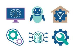 Minimalist Technology Icons vector