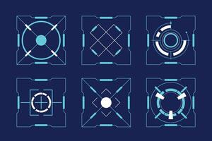 Sci-Fi Blue Tech Panels set vector