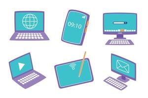 Digital devices and technology icons vector
