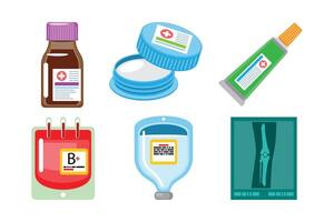 various health items and medicines vector