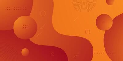Abstract orange fluid liquid background. Minimal dynamic color wave pattern geometric design. vector